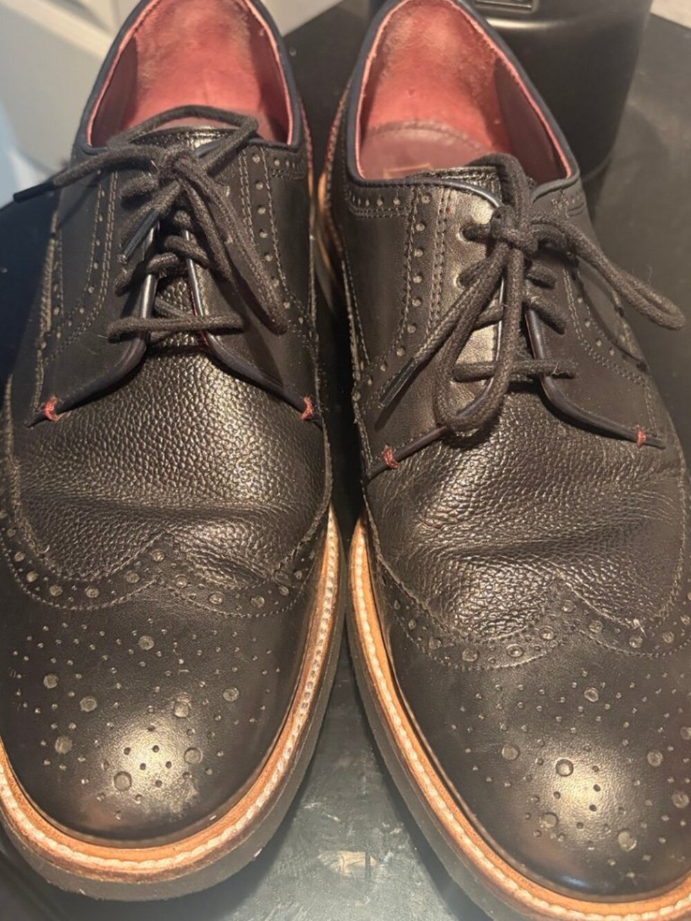 Ted Baker Archerr2 Black Wingtip Oxford Shoes Men's 9